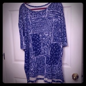 3X high low boatneck tunic